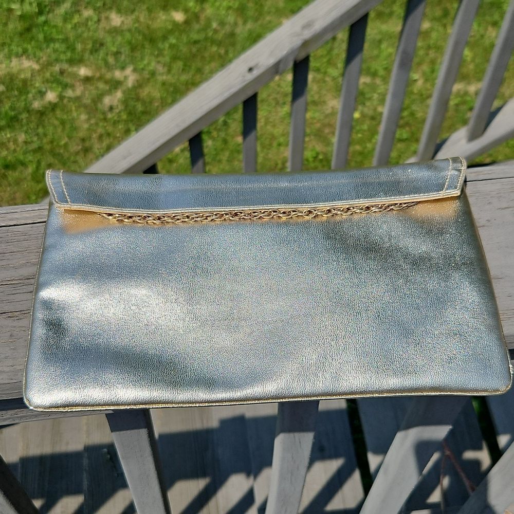 Vintage Mardane USA Gold Foil Convertible Clutch Shoulder Bag - Picture 2 of 7